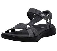 Skechers Women's On-The-Go 600-Brilliancy Sport Sandal, Charcoal Black/Black, 11 M US