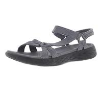 Skechers Women's On-The-Go 600-Brilliancy Sport Sandal, Charcoal Black/Black, 9 M US