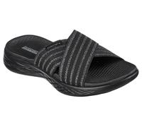Skechers Women's On-The-go 600-Cross Band Slide Sandal, Black Grey, 5 UK