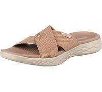 Skechers Women's On-the-go 600 - Glistening Slide Sandal,Pink Rose Gold Textile Rsgd,2 UK