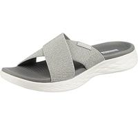 Skechers Women's On-the-go 600 - Glistening Slide Sandal,Silver Textile,8 UK