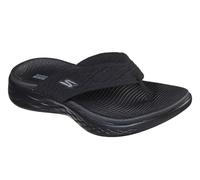 Skechers Women's On-the-go 600 Sunny Flip Flop, Black Textile, 3 UK