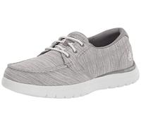Skechers Women's ON-The-GO Flex Ashore Boat Shoe, Gray Textile/Trim, 4 UK