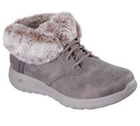 Skechers Women's On-The-Go Joy Cozy Charm Slip-On Sneakers, Dark Taupe Textile, 4 UK