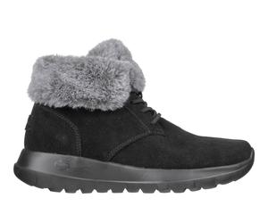 Skechers Women's On-The-GO Joy - Plush Dreams Boots in Black/Gray, Size 3 | Leather/Textile