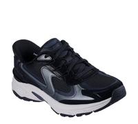 Skechers Overlay Swan S Mesh and Suede Lace Up Slip On Trainers Black 5 UK