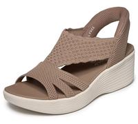 Skechers Women's Parallel Lite-Summer Invite Hands Free Slip-ins Wedge Sandal, Mocha, 6.5