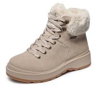 Skechers Women's Park City Ankle Boot, Natural Duraleather/Faux Fur, 4 UK