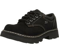 Skechers Women's Parties-Mate Oxford Shoes, Black Suede Leather, Medium