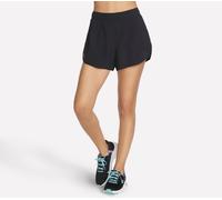 Skechers Women's Performance 3 Inch Hybrid Short in Black, Size Medium | Polyester/Spandex