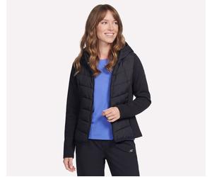 Skechers Women's Performance Elite Cosy Fit Hooded Jacket in Black, Size Medium | Polyester