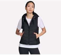 Skechers Women's Performance Elite Cosy Fit Hooded Vest in Black, Size Large | Polyester