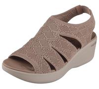 Skechers Women's Pier-lite-Memory Maker Wedge Sandal, Mocha, 8 UK