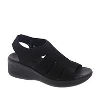 Skechers Women's Pier-lite-Memory Maker Wedge Sandal, Black, 8