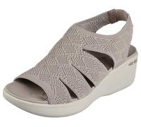 Skechers Women's Pier-lite-Memory Maker Wedge Sandal, Taupe, 3 UK