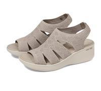 Skechers Women's Pier-lite-Memory Maker Wedge Sandal, Taupe, 7