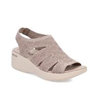 Skechers Women's Pier-lite-Memory Maker Wedge Sandal, Taupe, 8