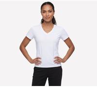 Skechers Women's Pima V-Neck T-Shirt in White, Size Small | Pima Cotton/Spandex