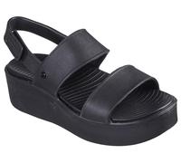 Skechers Women's Platform Sandal Wedge, Black, 10