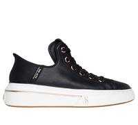 Skechers Women's Premium Leather Slip-ins Snoop One - OG Sneaker in Black, Size 7 | Leather/Textile