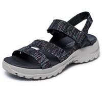 Skechers Women's Reggae Bound-Sweet Crush Sport Sandal, Black Multi, 3 UK