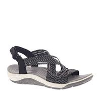 Skechers Women's Reggae Cup-oh, Snap! Open Toe Sandals, Black Black Grey Gore Blk, 7 UK