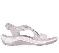 Skechers Women's Reggae Cup - Oh, Snap Sandals in Natural, Size 3 | Textile/Metal, Vegan, Machine Washable