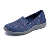 Skechers Women's Reggae Fest-Wicker Loafer Flat, Navy, 7.5 UK Wide