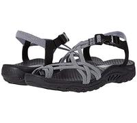 Skechers Women's Reggae-Irie Mon Sport Sandal, Black White, 3.5 UK
