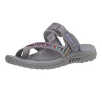 Skechers Women's Reggae-Mad Swag-Toe Thong Woven Sandal Grey 11