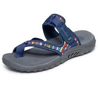 Skechers Women's Reggae-MAD Swag-Toe Thong Woven Sandal, Navy, 9 M US