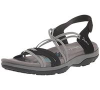 Skechers Women's Reggae Rhyme or Reason Sandal, Black/Charcoal, 2 UK Wide