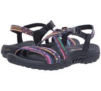 Skechers Women's Reggae Sew Me Boho Woven Strappy Slingback, Navy blue multicoloured, 3 UK