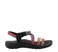 Skechers Women's Reggae-Sew Me-Boho Woven Strappy Slingback Sandal, Black Multi, 10 UK