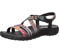 Skechers Women's Reggae - Sew Me - Boho Woven Strappy Slingback Sandal, Black multi, 3.5 UK