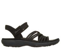 Skechers Women's Reggae Slim - Coffee Run Sandals in Black, Size 4 Wide | Textile/Synthetic, Vegan, Machine Washable