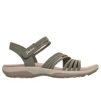 Skechers Women's Reggae Slim - Coffee Run Sandals in Olive, Size 6 Wide | Textile/Synthetic, Vegan, Machine Washable