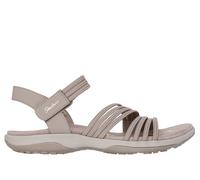 Skechers Women's Reggae Slim - Coffee Run Sandals in Taupe, Size 3 | Textile/Synthetic, Vegan, Machine Washable