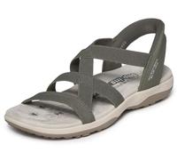 Skechers Women's Reggae Slim-Stretch Flex Slip-ins Sandal, Olive, 4 UK