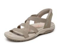 Skechers Women's Reggae Slim-Stretch Flex Slip-ins Sandal, Taupe, 8 UK