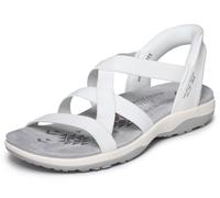 Skechers Women's Reggae Slim-Stretch Flex Slip-ins Sandal, White, 4 UK