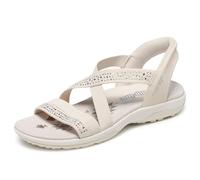 Skechers Women's Reggae Slim Summer Sparkle Sandals, beige, 3 UK