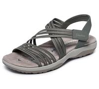 Skechers Women's Reggae Slim-Sunnyside 2.0 Sandal, Olive Leaf for Me Leaf It to Me, 7 UK