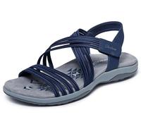 Skechers Women's Reggae Slim-Sunnyside 2.0 Sport Sandal, Navy, 3 UK
