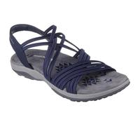 Skechers Womens Reggae Slim Sunnyside White Strappy Vegan Sandals (navy, UK Footwear Size System, Adult, Women, Numeric, Medium, 8)