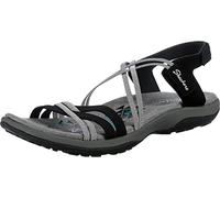 Skechers Women's Reggae Slim-Takes Two Sandals, Black Dark Grey, 3 UK