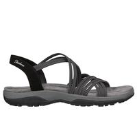Skechers for woman. 163117 Sandals Reggae Slim Turn it up black (38), Flat, 1 to 3 cm, None, Casual