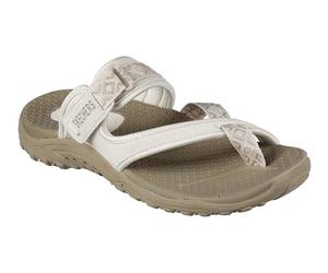 Skechers Women's Reggae Trailway Flip Flop, Natural/Cream, 4 UK (7 US)