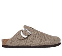 Skechers Women's Relaxed Fit: Arch Fit Granola - Too Late Mule in Taupe, Size 3 | Textile/Metal, Vegan, Machine Washable