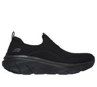 Skechers Women's Relaxed Fit: D'Lux Walker 2.0 - Bold State Slip-On Shoes in Black, Size 6.5 | Textile/Synthetic, Vegan, Machine Washable